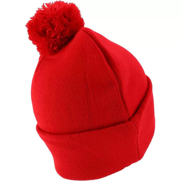 imageTrendy Apparel Shop XXL Oversized Solid Pom Pom Winter Stretch Knit Beanie HatRed