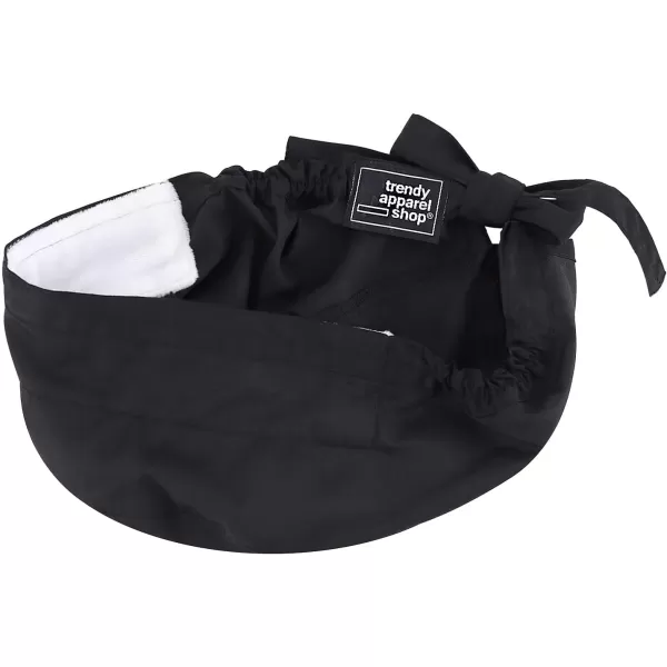 imageTrendy Apparel Shop XXL Oversized Working Scrub Cap with Sweatband and Elastic Tie BackBlack