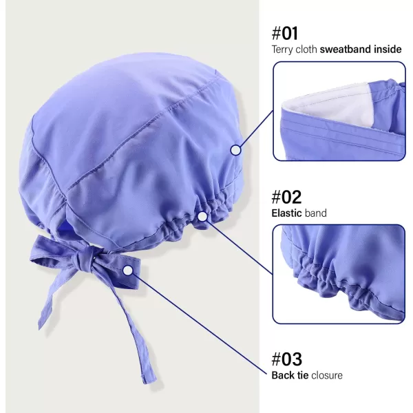 imageTrendy Apparel Shop XXL Oversized Working Scrub Cap with Sweatband and Elastic Tie BackCeil Blue