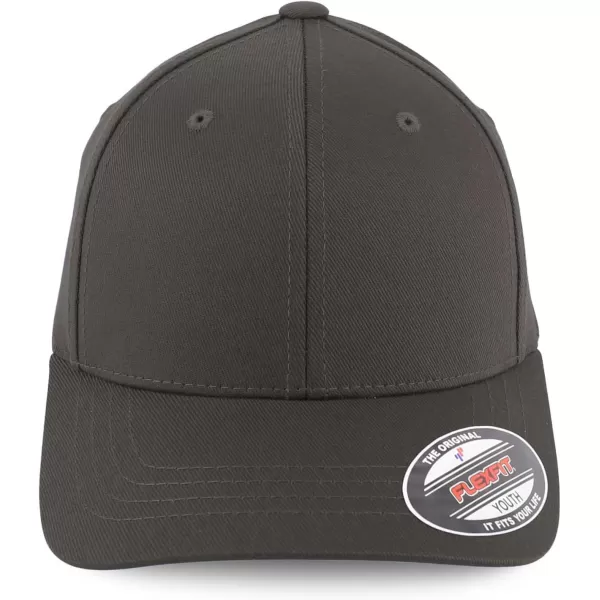 imageTrendy Apparel Shop Youth Size Flexfit 6 Panel Structured Baseball Stretch Fitted CapDark Grey