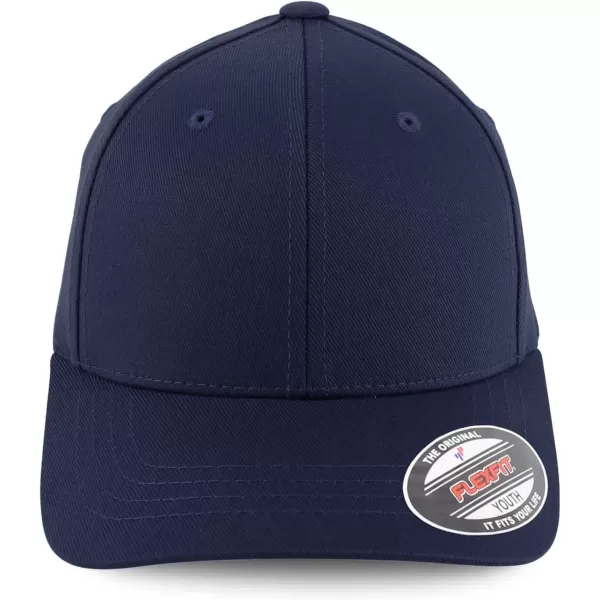imageTrendy Apparel Shop Youth Size Flexfit 6 Panel Structured Baseball Stretch Fitted CapNavy