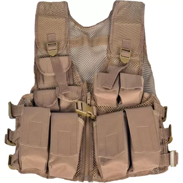 imageTrendy Apparel Shop Lightweight Youth Kids Army Tactical Mesh VestCoyote