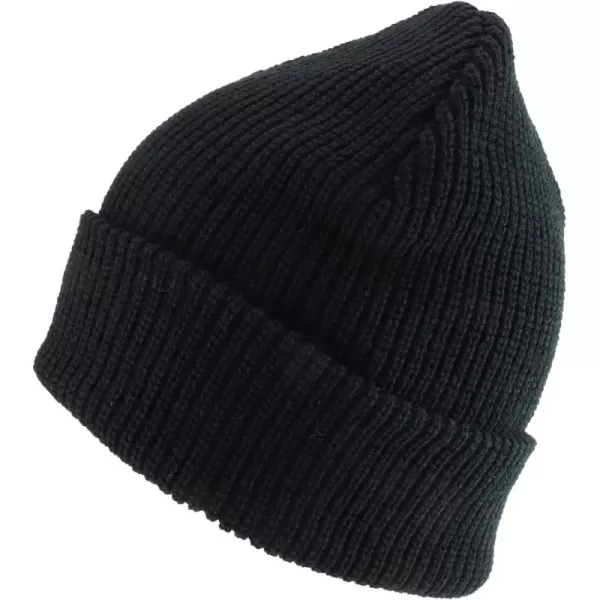 imageTrendy Apparel Shop Oversized Big Size Plain Ribbed Knit Cuff Long Beanie HatBlack