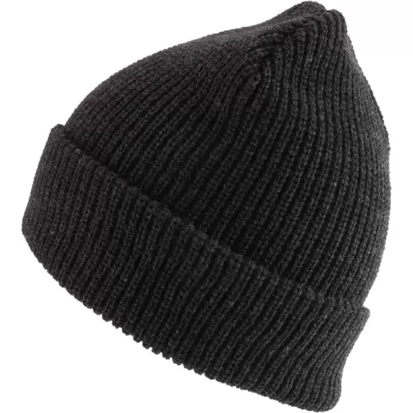 imageTrendy Apparel Shop Oversized Big Size Plain Ribbed Knit Cuff Long Beanie HatCharcoal