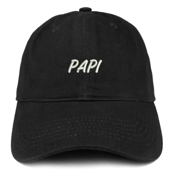 imageTrendy Apparel Shop Papi Embroidered Dad Hat Adjustable Cotton Baseball Cap  Black