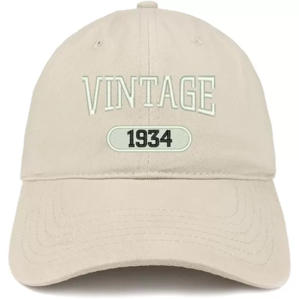 imageTrendy Apparel Shop Vintage 1934 Embroidered 90th Birthday Relaxed Fitting Cotton CapStone