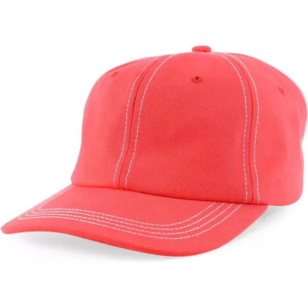 imageTrendy Apparel Shop XXL Oversize Unstructured Washed Cotton Ball Cap with White StitchingRed