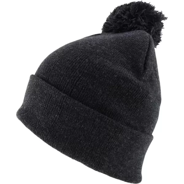 imageTrendy Apparel Shop XXL Oversized Solid Pom Pom Winter Stretch Knit Beanie HatCharcoal