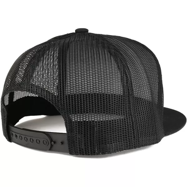 imageTrendy Apparel Shop Flexfit Brand 5 Panel Classic Trucker Flatbill Mesh Snapback CapBlack