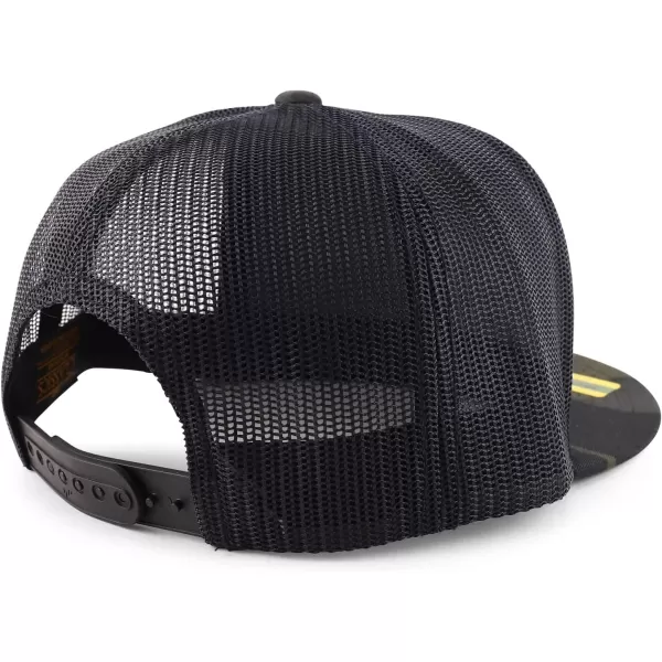 imageTrendy Apparel Shop Flexfit Brand 5 Panel Classic Trucker Flatbill Mesh Snapback CapBlack Camo
