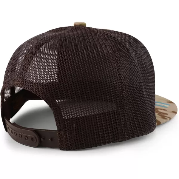 imageTrendy Apparel Shop Flexfit Brand 5 Panel Classic Trucker Flatbill Mesh Snapback CapMulticam Brown