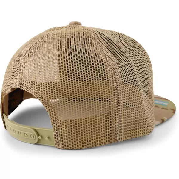 imageTrendy Apparel Shop Flexfit Brand 5 Panel Classic Trucker Flatbill Mesh Snapback CapMulticam Tan