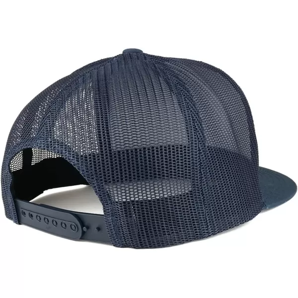 imageTrendy Apparel Shop Flexfit Brand 5 Panel Classic Trucker Flatbill Mesh Snapback CapNavy
