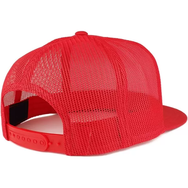 imageTrendy Apparel Shop Flexfit Brand 5 Panel Classic Trucker Flatbill Mesh Snapback CapRed