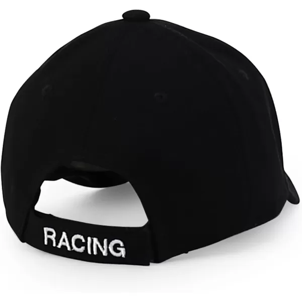 imageTrendy Apparel Shop Junior Kid Size Racing 3D Embroidered Flame Car Race Flag Baseball CapBlack