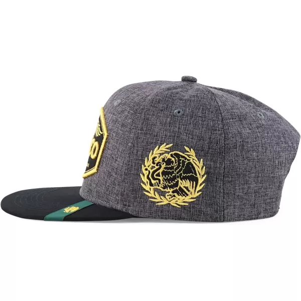 imageTrendy Apparel Shop Mexico States with Eagle Embroidered Flatbill Snapback CapMexico Charcoal Black