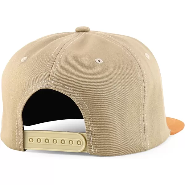 imageTrendy Apparel Shop Mexico States with Eagle Embroidered Flatbill Snapback CapMexico Khaki Tan