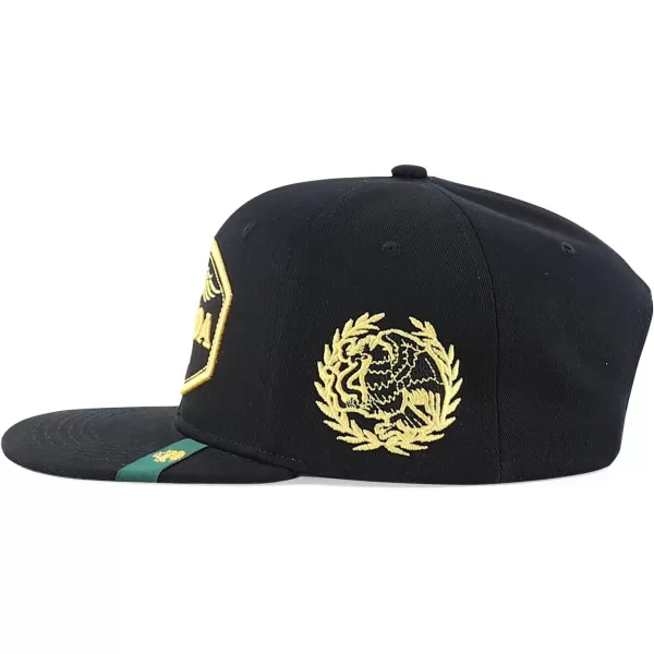 imageTrendy Apparel Shop Mexico States with Eagle Embroidered Flatbill Snapback CapSinaloa Black Black