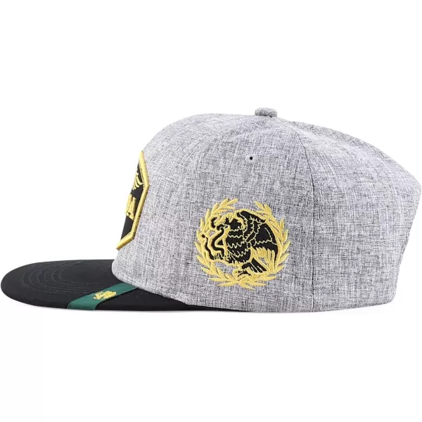 imageTrendy Apparel Shop Mexico States with Eagle Embroidered Flatbill Snapback CapSinaloa Hgrey Black