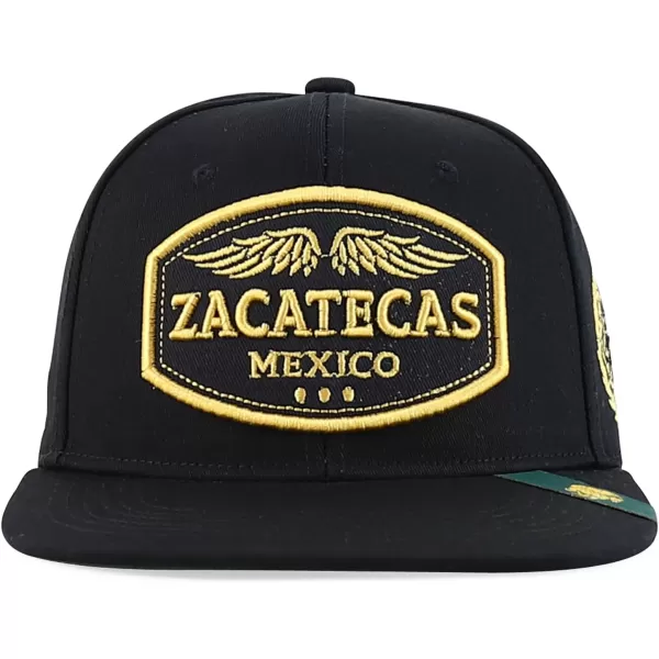 imageTrendy Apparel Shop Mexico States with Eagle Embroidered Flatbill Snapback CapZacatecas Black Black
