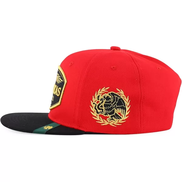 imageTrendy Apparel Shop Mexico States with Eagle Embroidered Flatbill Snapback CapZacatecas Red Black