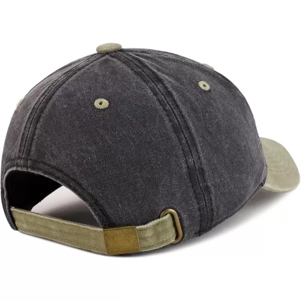 imageTrendy Apparel Shop Vintage 1944 Embroidered 80th Birthday Soft Crown Washed Cotton CapBlack Khaki