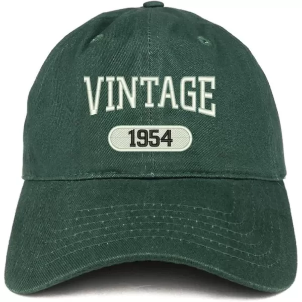imageTrendy Apparel Shop Vintage 1954 Embroidered 70th Birthday Relaxed Fitting Cotton CapHunter