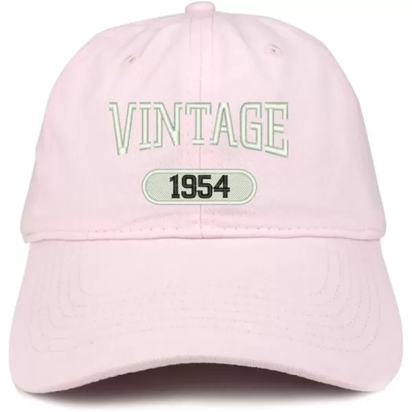 imageTrendy Apparel Shop Vintage 1954 Embroidered 70th Birthday Relaxed Fitting Cotton CapLight Pink