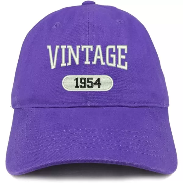 imageTrendy Apparel Shop Vintage 1954 Embroidered 70th Birthday Relaxed Fitting Cotton CapPurple