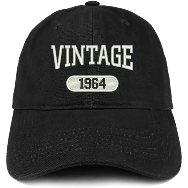 imageTrendy Apparel Shop Vintage 1964 Embroidered 60th Birthday Relaxed Fitting Cotton CapBlack