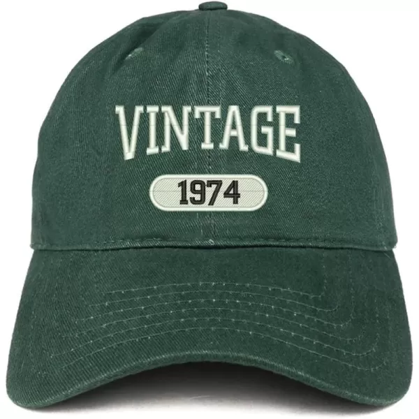 imageTrendy Apparel Shop Vintage 1974 Embroidered 50th Birthday Relaxed Fitting Cotton CapHunter