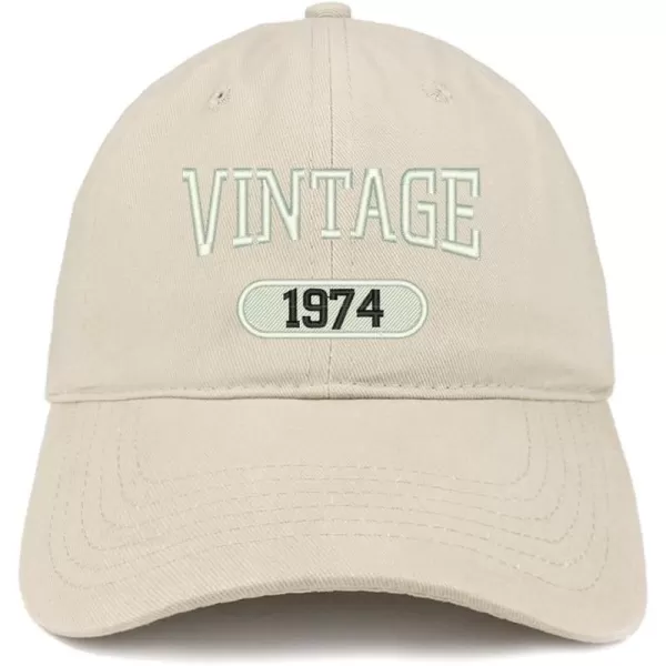 imageTrendy Apparel Shop Vintage 1974 Embroidered 50th Birthday Relaxed Fitting Cotton CapStone