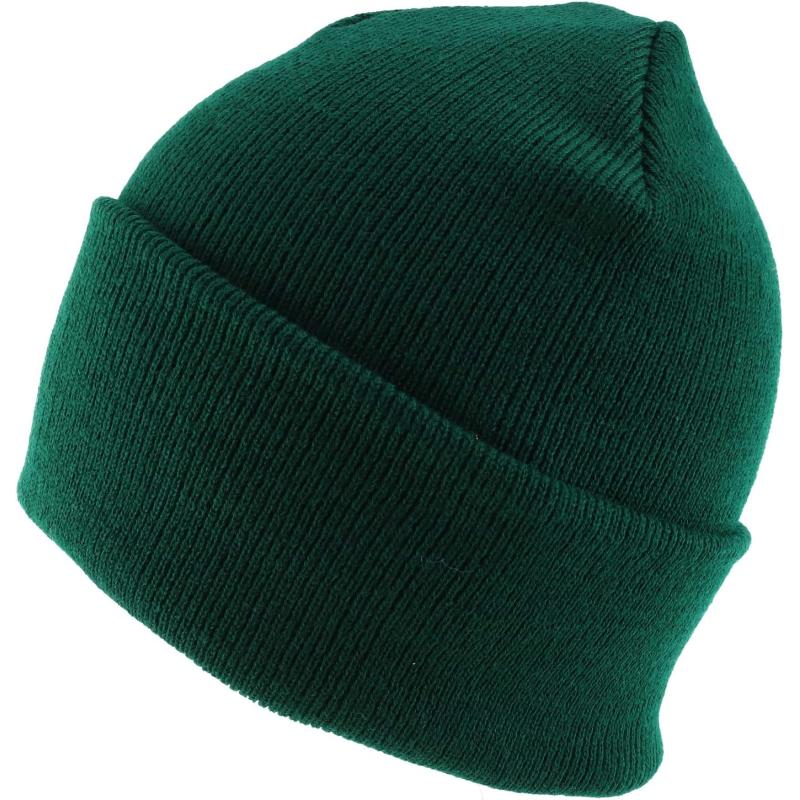 imageTrendy Apparel Shop Knitted Acrylic 3 Inches Folded Cuff Solid Winter BeanieGreen