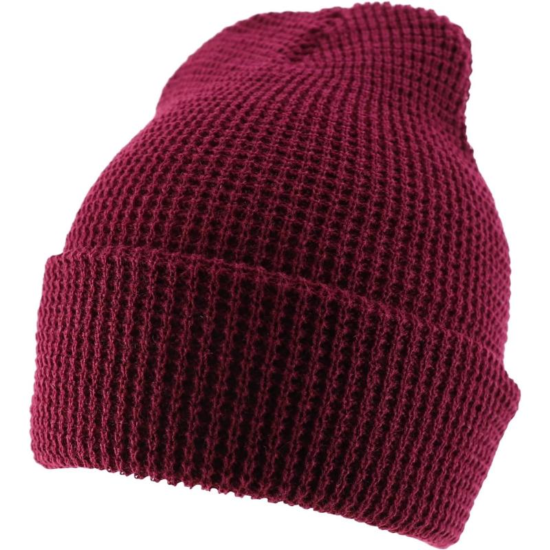 imageTrendy Apparel Shop Warm Waffle Knit Cuff BeanieBurgundy