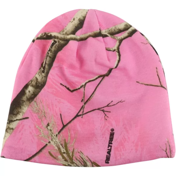 imageTrendy Apparel Shop Hunting Camo Knit Short Beanie with Acrylic LiningPink