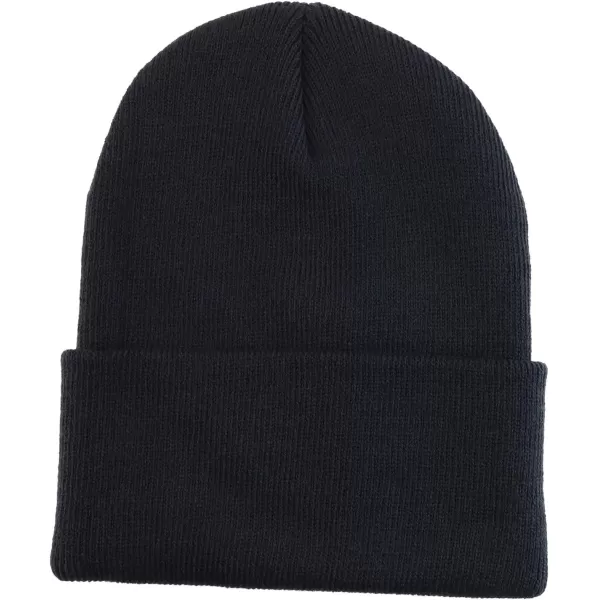 imageTrendy Apparel Shop Knitted Acrylic 3 Inches Folded Cuff Solid Winter BeanieBlack