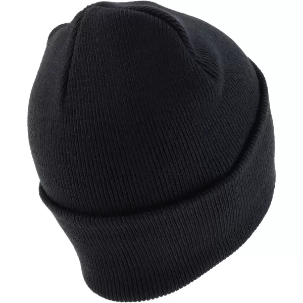 imageTrendy Apparel Shop Knitted Acrylic 3 Inches Folded Cuff Solid Winter BeanieBlack