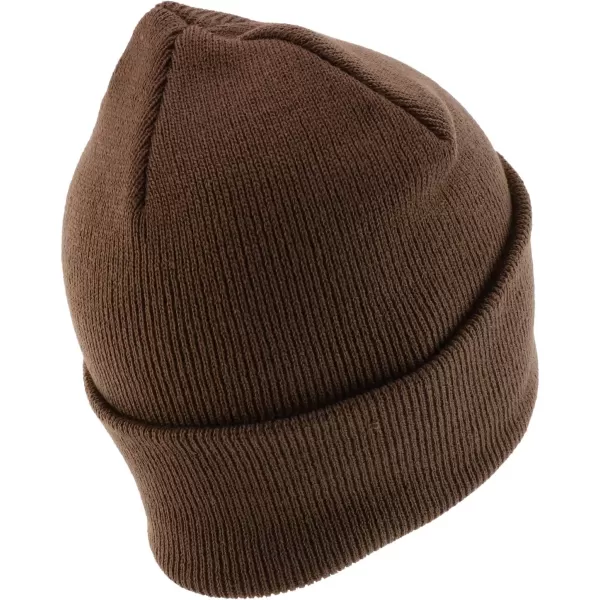 imageTrendy Apparel Shop Knitted Acrylic 3 Inches Folded Cuff Solid Winter BeanieBrown