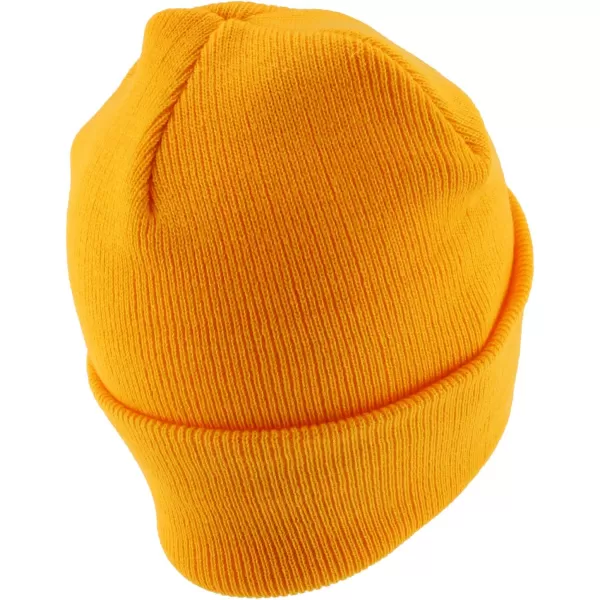 imageTrendy Apparel Shop Knitted Acrylic 3 Inches Folded Cuff Solid Winter BeanieGold