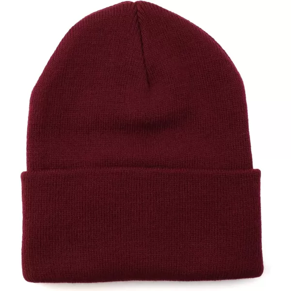 imageTrendy Apparel Shop Knitted Acrylic 3 Inches Folded Cuff Solid Winter BeanieMaroon