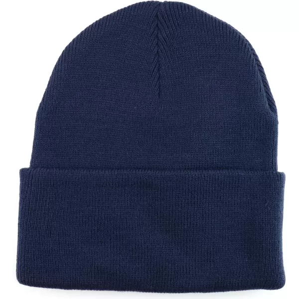 imageTrendy Apparel Shop Knitted Acrylic 3 Inches Folded Cuff Solid Winter BeanieNavy