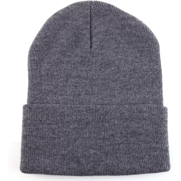 imageTrendy Apparel Shop Knitted Acrylic 3 Inches Folded Cuff Solid Winter BeanieOxford Grey