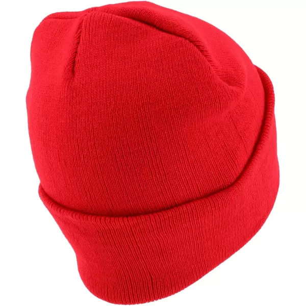 imageTrendy Apparel Shop Knitted Acrylic 3 Inches Folded Cuff Solid Winter BeanieRed