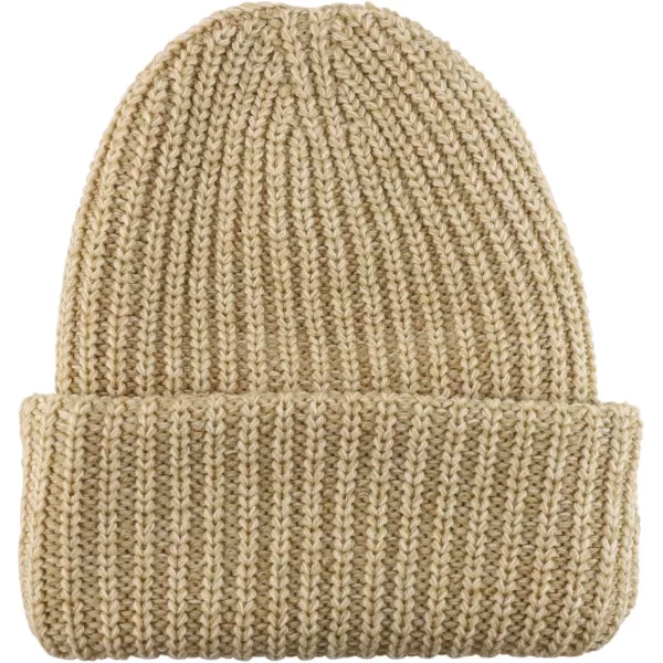 imageTrendy Apparel Shop Long Cuffed Plain Thick Ribbed Chunky Knit Winter Beanie HatOatmeal