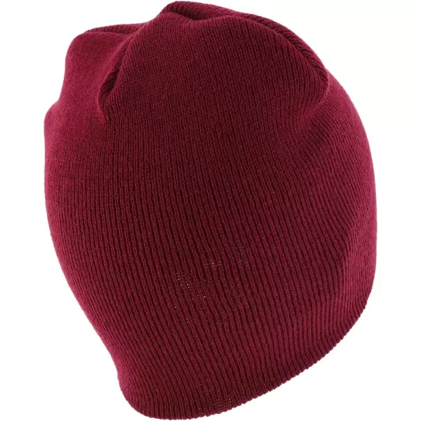 imageTrendy Apparel Shop Made in USA Short Acrylic Knit Winter Beanie HatBurgundy