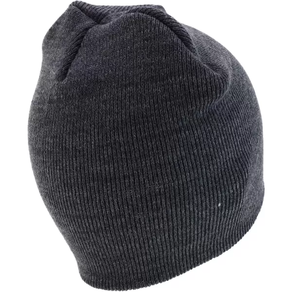imageTrendy Apparel Shop Made in USA Short Acrylic Knit Winter Beanie HatCharcoal