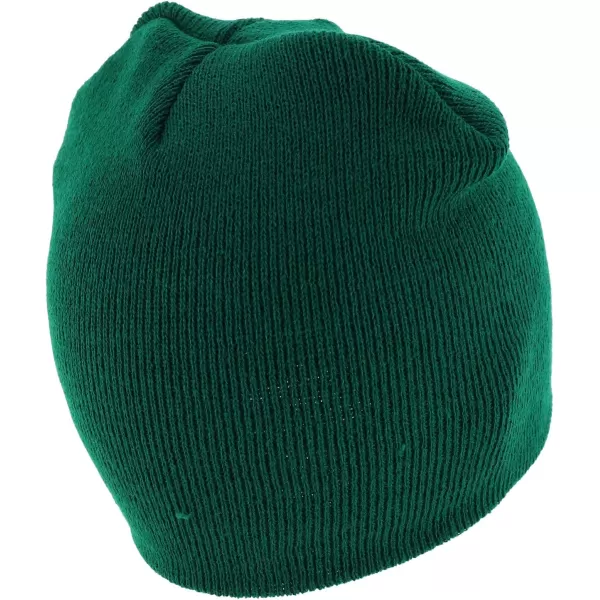 imageTrendy Apparel Shop Made in USA Short Acrylic Knit Winter Beanie HatDark Green