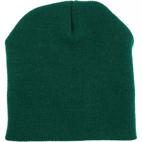 imageTrendy Apparel Shop Made in USA Short Acrylic Knit Winter Beanie HatDark Green