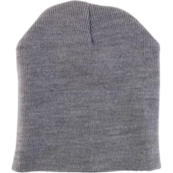 imageTrendy Apparel Shop Made in USA Short Acrylic Knit Winter Beanie HatGrey