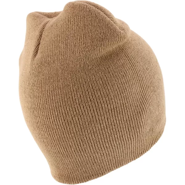 imageTrendy Apparel Shop Made in USA Short Acrylic Knit Winter Beanie HatKhaki